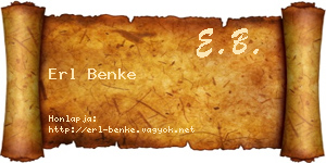Erl Benke névjegykártya